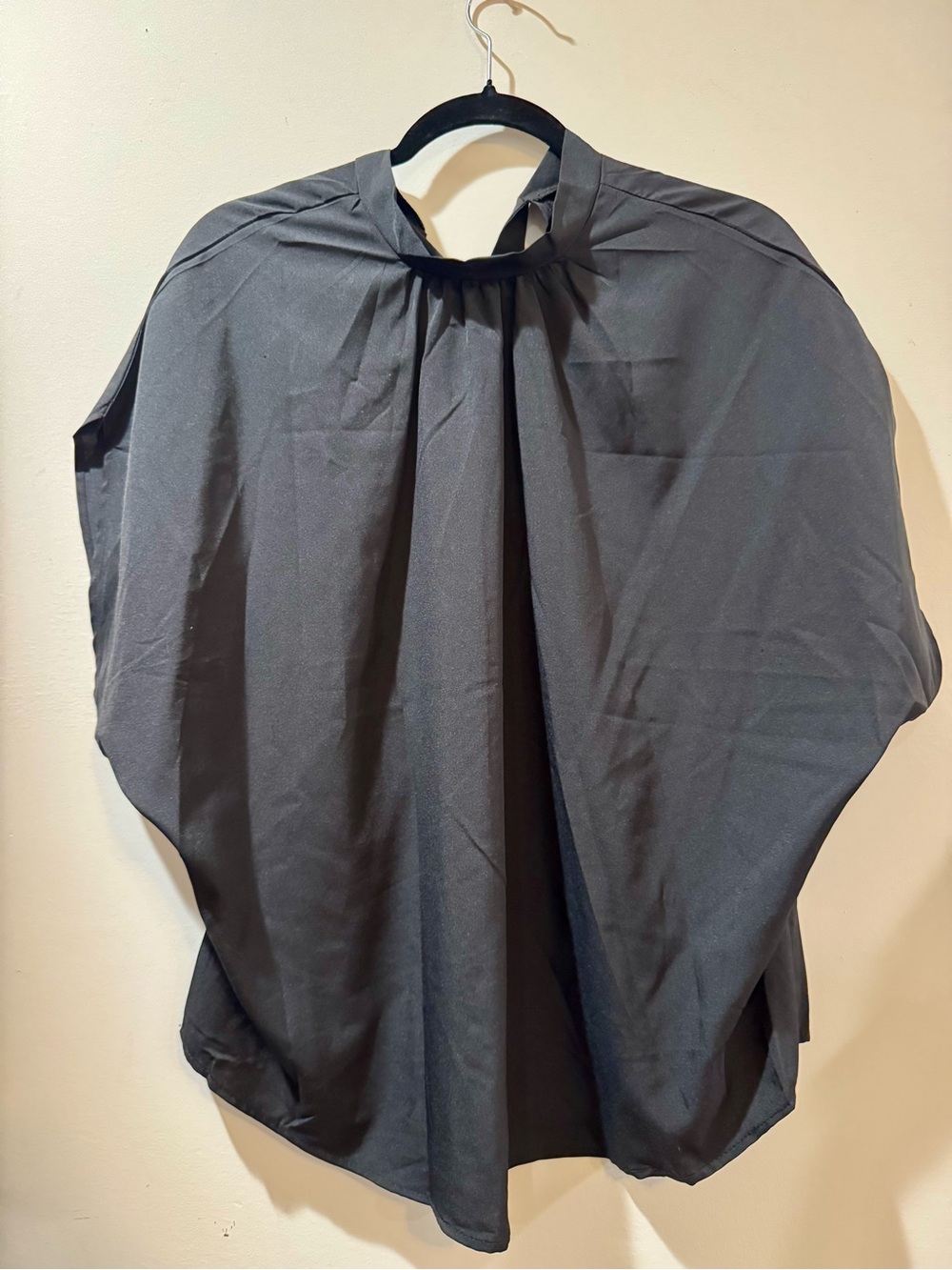 Black Bat Wing Short Sleeve Top